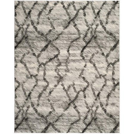 SAFAVIEH 4 x 6 ft. Small Rectangle Contemporary Retro Light Grey and Black Shag Rug RET2144-7990-4